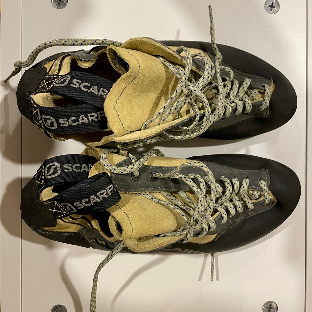 Scarpa Climbing Shoes Beige and Black